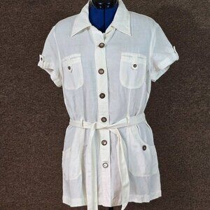 White House Black Market Linen Dress White Sz XL NWT  The product is a White Hou